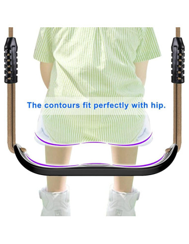 Asiento de Columpio de Plástico SELEWARE Negro Antideslizante