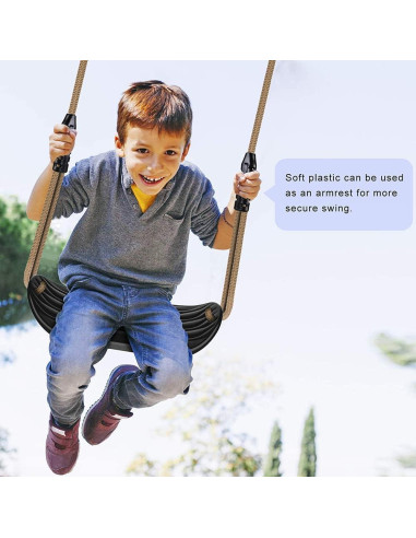 Asiento de Columpio de Plástico SELEWARE Negro Antideslizante