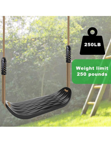 Asiento de Columpio de Plástico SELEWARE Negro Antideslizante