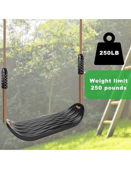 Asiento de Columpio de Plástico SELEWARE Negro Antideslizante