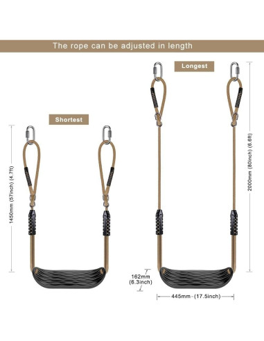 Asiento de Columpio de Plástico SELEWARE Negro Antideslizante