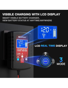 Cargador de Batería Inteligente NEXPEAK 6V/12V 1.75A 4 en 1 2