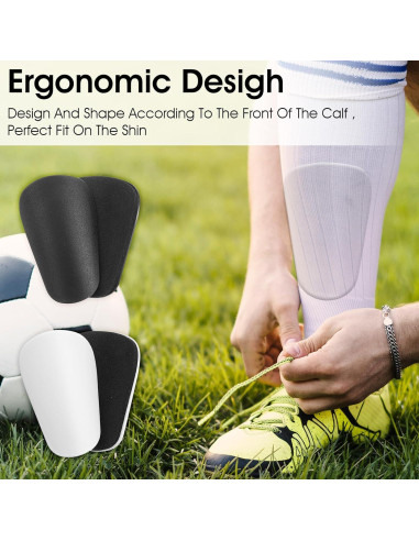 Espinilleras de Fútbol Ymapinc Ultra Livianas Negro y Blanco