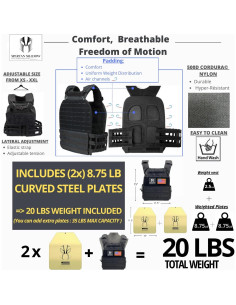 Chaleco con peso ajustable SPARTAN SHADOW 9kg para entrenamiento 2