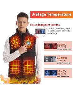 Chaleco Térmico Eléctrico para Hombres con 13 Zonas de Calentamiento 2