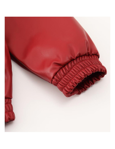 Chaqueta de Cuero Sintético Noomelfish para Niñas 7-8 Años