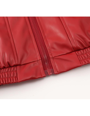 Chaqueta de Cuero Sintético Noomelfish para Niñas 7-8 Años