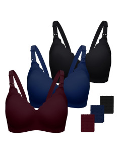 Pack de 3 Sujetadores de Lactancia Sin Costuras Maternidad