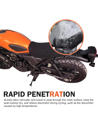 Cubierta de Asiento de Motocicleta Opuweiy 55x75cm Antideslizante