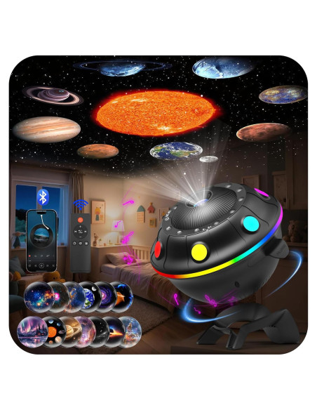 Proyector Galáctico 12 en 1 FlyLily, Luz Nocturna RGB