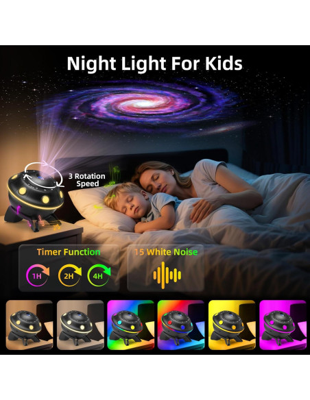 Proyector Galáctico 12 en 1 FlyLily, Luz Nocturna RGB