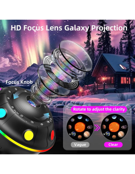 Proyector Galáctico 12 en 1 FlyLily, Luz Nocturna RGB