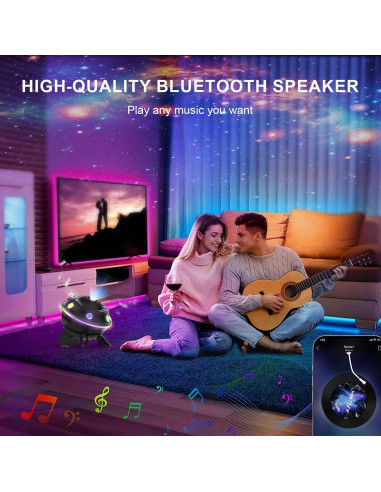 Proyector Galáctico 12 en 1 FlyLily, Luz Nocturna RGB