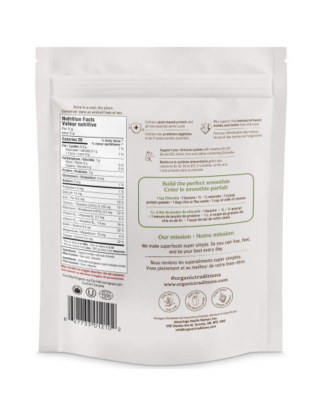 Polvo de Chlorella Orgánica Tradiciones Orgánicas 150g