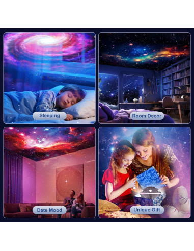 Proyector Galáctico 12 en 1 FlyLily, Luz Nocturna RGB