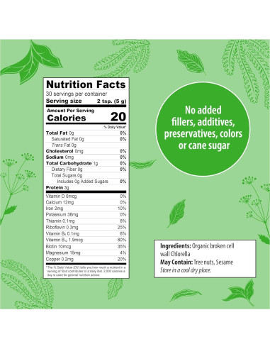 Polvo de Chlorella Orgánica Tradiciones Orgánicas 150g