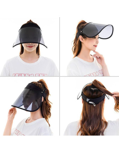 Visera de sol ajustable para mujeres con escudo facial UPF 50+
