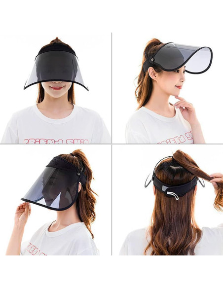 Visera de sol ajustable para mujeres con escudo facial UPF 50+