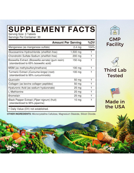 Vitalitown Glucosamina Condroitina MSM 240 Tabletas Sin Mariscos Vitalitown Glucosamina Condroitina MSM 240 Tabletas Sin Mariscos