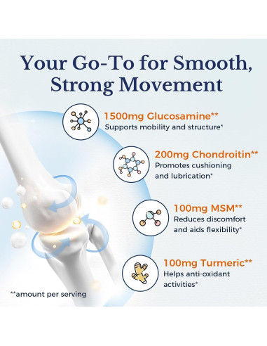 Vitalitown Glucosamina Condroitina MSM 240 Tabletas Sin Mariscos