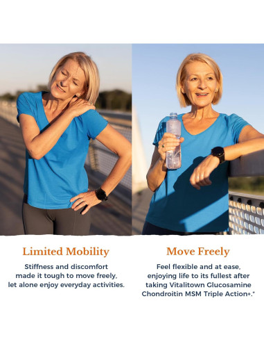 Vitalitown Glucosamina Condroitina MSM 240 Tabletas Sin Mariscos