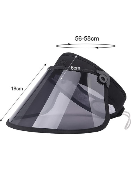 Visera de sol ajustable para mujeres con escudo facial UPF 50+