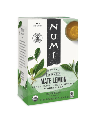 Té Orgánico Numi Mate Limón 18 Bolsitas - Sabor Energizante