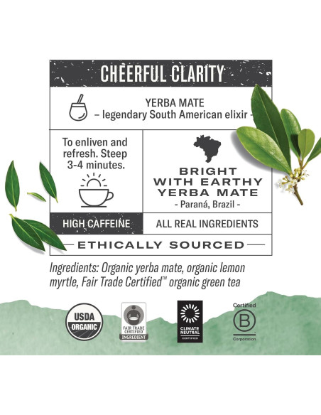 Té Orgánico Numi Mate Limón 18 Bolsitas - Sabor Energizante