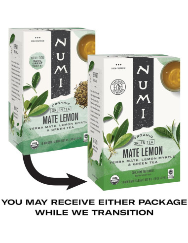 Té Orgánico Numi Mate Limón 18 Bolsitas - Sabor Energizante