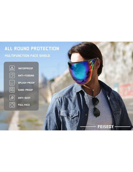 Gafas de Sol FEISEDY Visera Protectora UV400 Unisex 16cm Gafas de Sol FEISEDY Visera Protectora UV400 Unisex 16cm