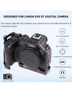 Jaula de Aluminio Foto4easy para Canon EOS R7 con Placa Rápida 2