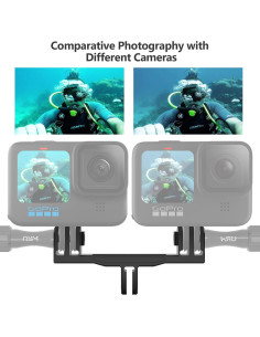Conjunto Montaje Dual Twin Aluminio HSU para GoPro Hero 4-13 2