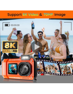 Cámara Digital Submarina 8K MaxMango D50 Impermeable 10M 2