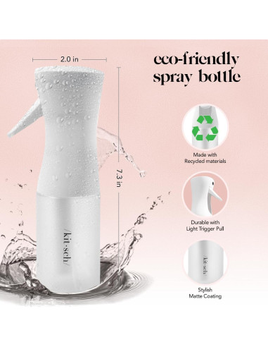 Botella Spray Continuo Kitsch 150ml - Atomizador Ecológico Blanco