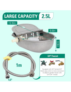 Dispensador de Agua Automático Tbrand Acero Inoxidable 304 2.5L 2