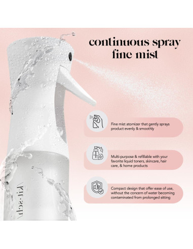 Botella Spray Continuo Kitsch 150ml - Atomizador Ecológico Blanco