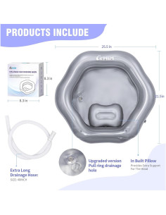 Bañera Inflable Cehim para Champú - Plata, 54.61 cm Diámetro 2