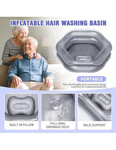 Bañera Inflable Cehim para Champú - Plata, 54.61 cm Diámetro