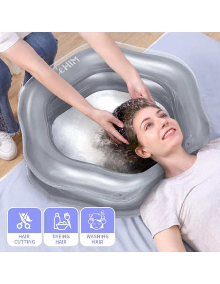 Bañera Inflable Cehim para Champú - Plata, 54.61 cm Diámetro Bañera Inflable Cehim para Champú - Plata, 54.61 cm Diámetro