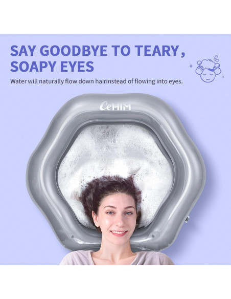 Bañera Inflable Cehim para Champú - Plata, 54.61 cm Diámetro Bañera Inflable Cehim para Champú - Plata, 54.61 cm Diámetro