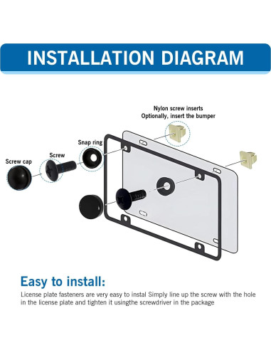 Kit de Tornillos M6 Acero Inoxidable LcQIMT para Placas de Licencia