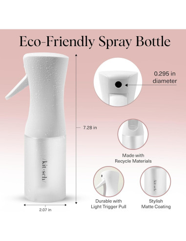 Botella Spray Continuo Kitsch 150ml - Atomizador Ecológico Blanco