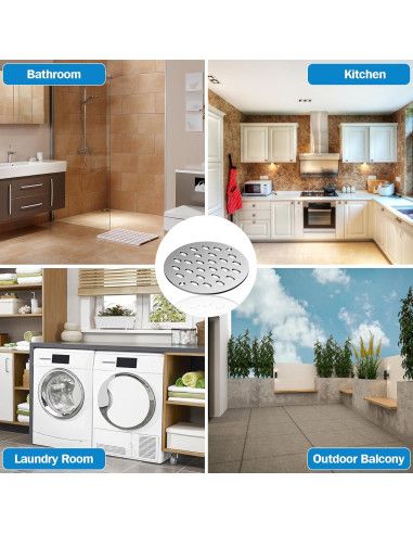 Tapa de desagüe de ducha YFZGZA 4" Cromo acero inoxidable