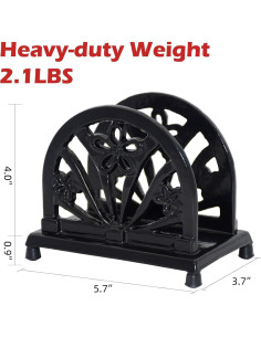 Soporte para Servilletas de Hierro Fundido Minluful Vintage Negro 2