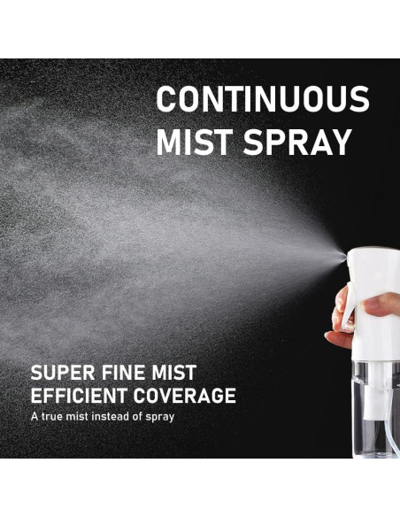 Botella de Spray Continua ELEMSY 200 ml - 2 Unidades, Nebulización Ultra Fina
