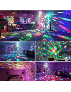 Luces de Fiesta LED YUEKEJI Disco Ball Activadas por Sonido 2
