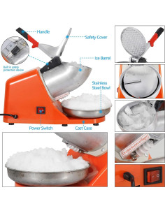 Máquina de Hielo Raspado JungleA 300W 65 kg/h Acero Inoxidable 2