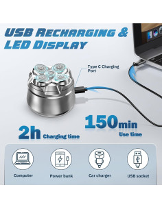 Afeitadora eléctrica Luctry RQ518 para cabeza calva impermeable 2