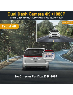 Cámara de Salpicadero Fitcamx HD 4K Frontal + 1080P Trasera 2