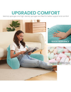 Cojín de Lectura Unisakey Azul Lago Espuma de Memoria 2